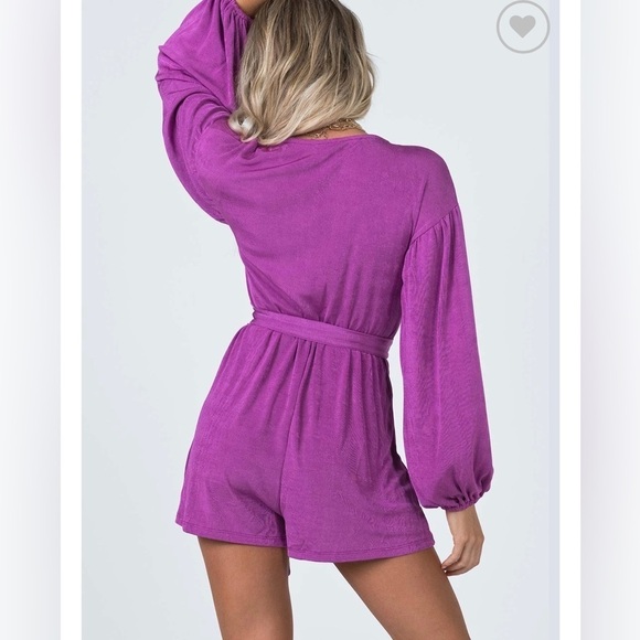 Princess Polly Babydoll Holiday Purple Strike It Up Romper in size 12 - Picture 5 of 12